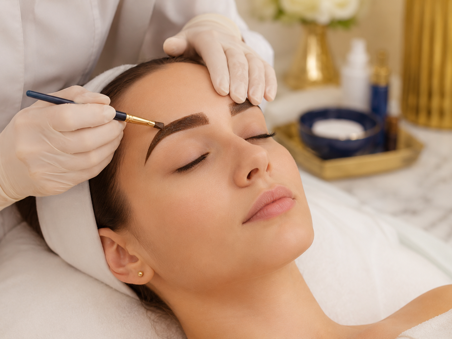 Restructuration sourcils avec teinture ou henné
