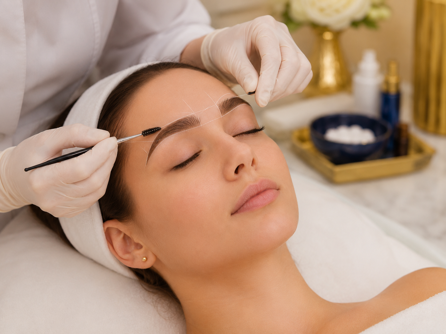 Restructuration sourcils sans épilation avec teinture ou henné